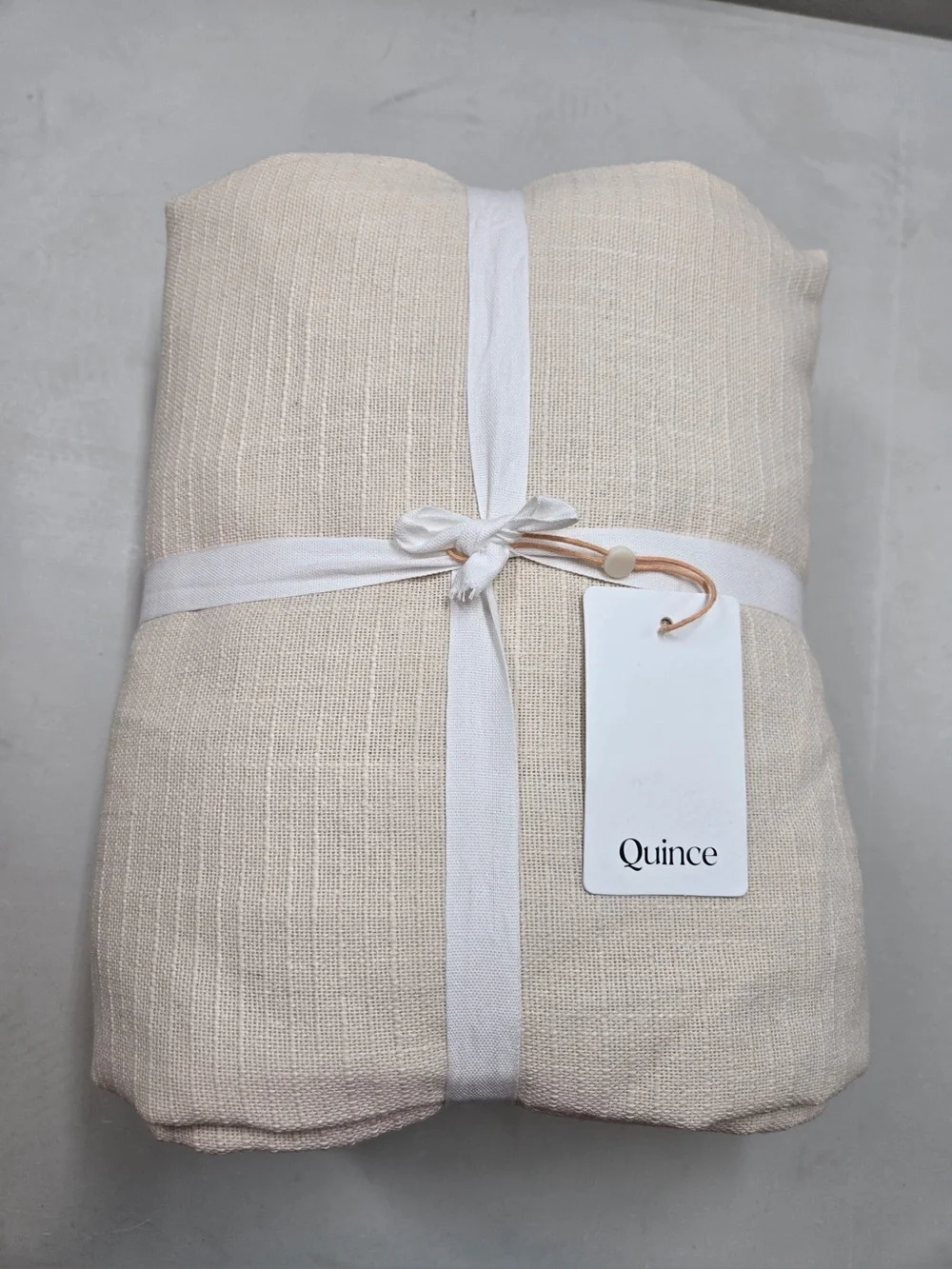 NWT QUINCE Set Of 2 48x84 Cotton Slub Room Darkening Curtains Natural 1093